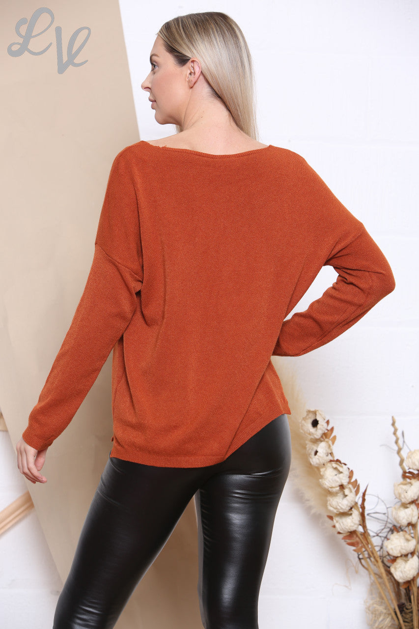 Dames Top met pailletten Libelle Fijn gebreid Roeststukprijs £6,99