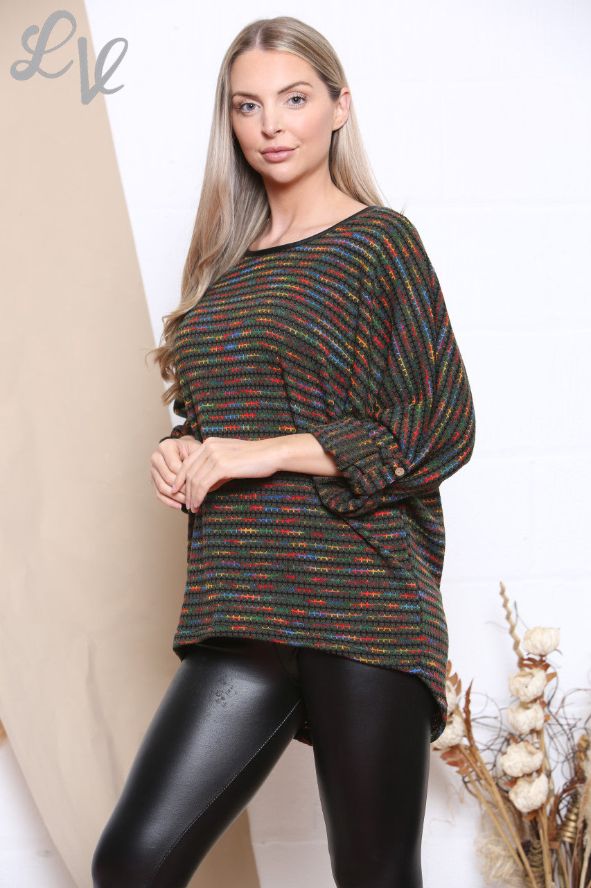Dames Meerkleurig Gebreid Topje Khaki Stukprijs € 6,99