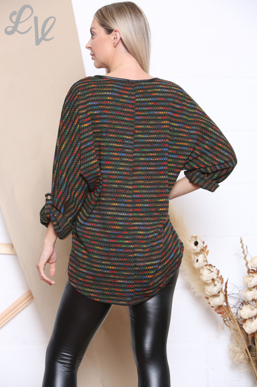 Dames Meerkleurig Gebreid Topje Khaki Stukprijs € 6,99