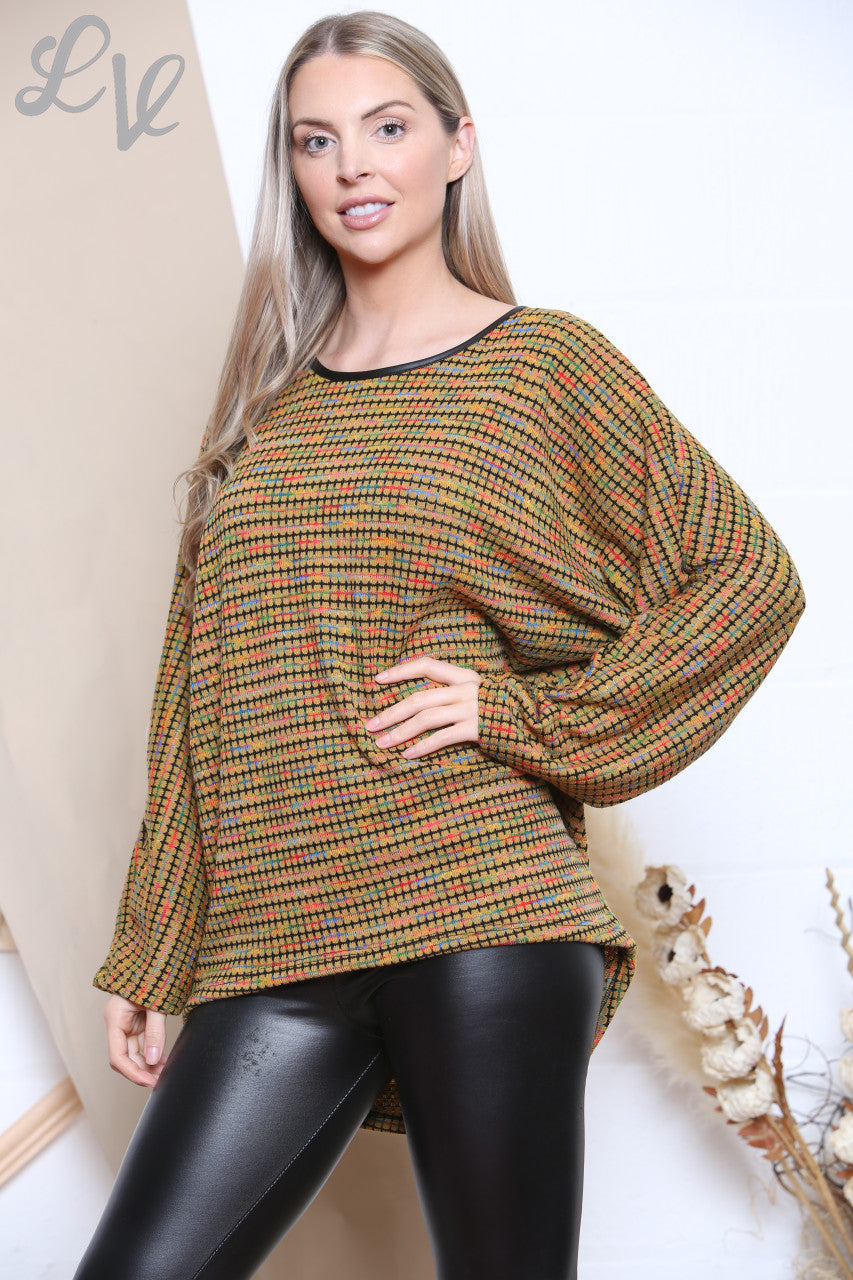 Dames Meerkleurig Gebreid Topje Mosterd Eenheidsprijs € 6,99