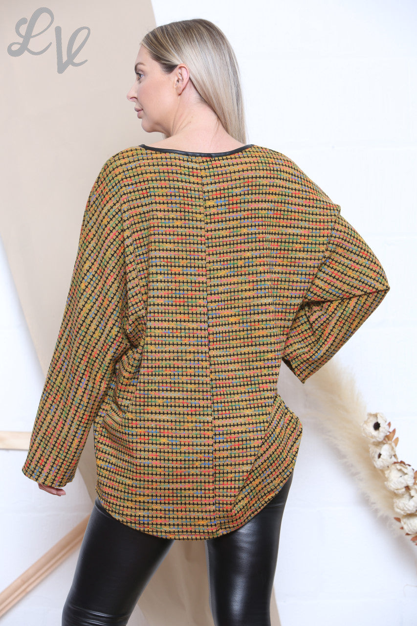 Dames Meerkleurig Gebreid Topje Mosterd Eenheidsprijs € 6,99