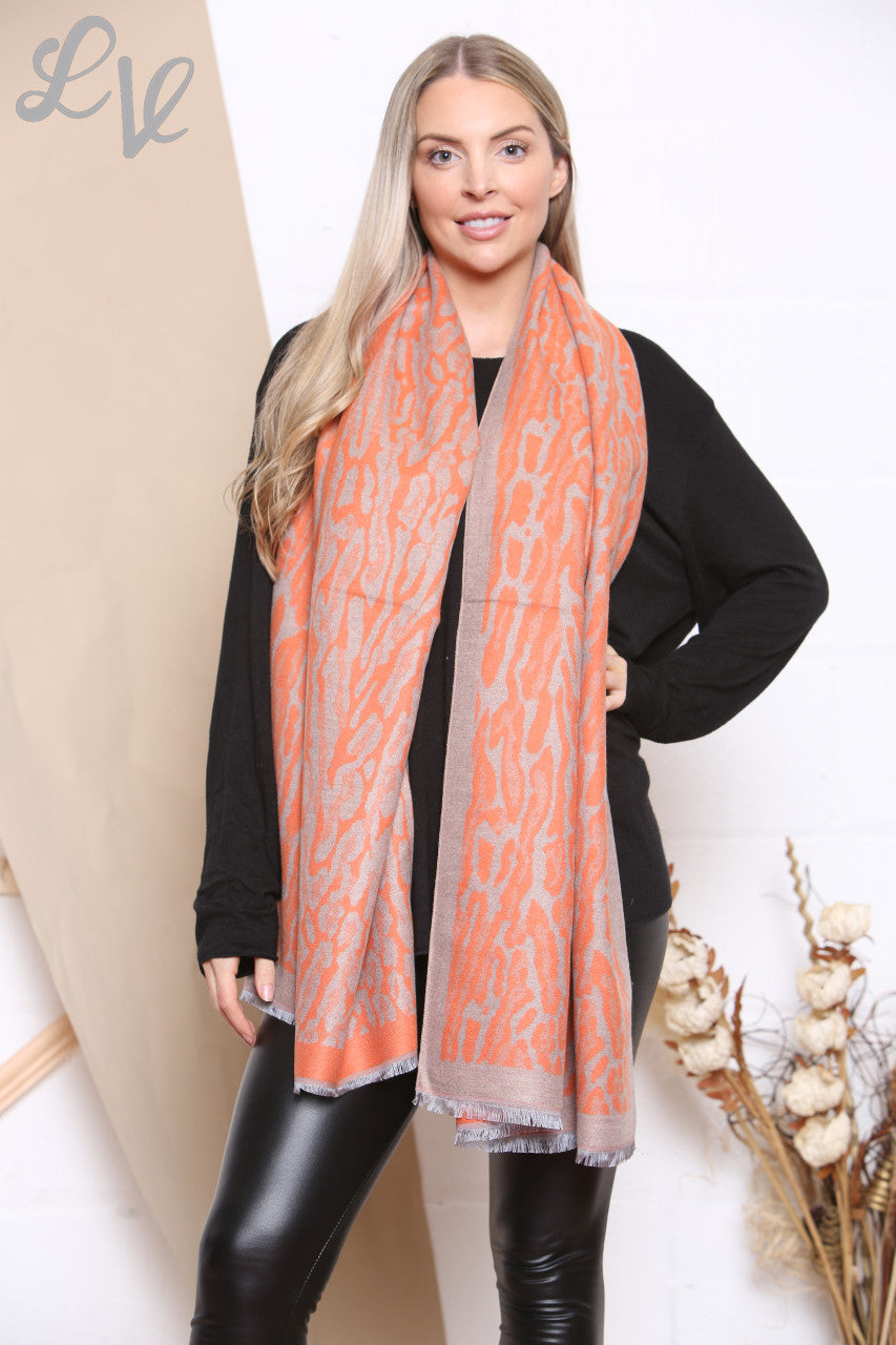 Ladies Animal Print Scarf Orange Unit Price £8.99