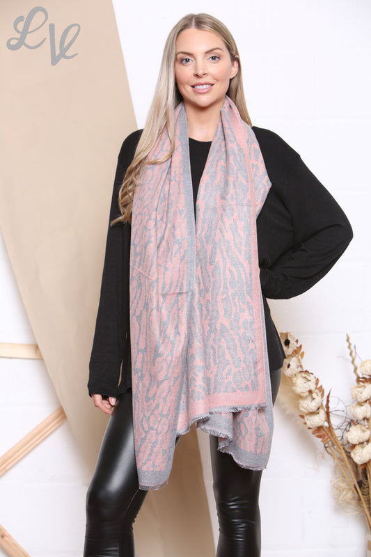 Dames sjaal met dierenprint roze Stukprijs WAS £ 8,99 NU £ 4,99