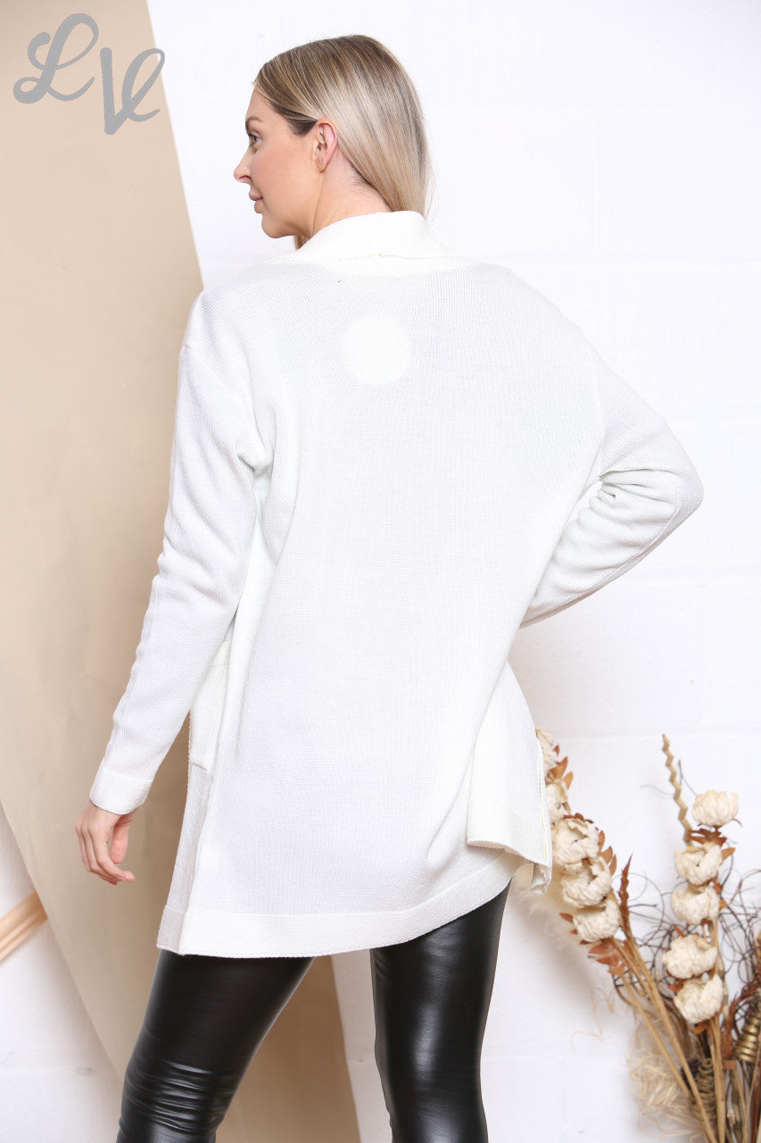 Ladies Plain Cardigan Cream Unit Price WAS £8.99 NOW £4.99