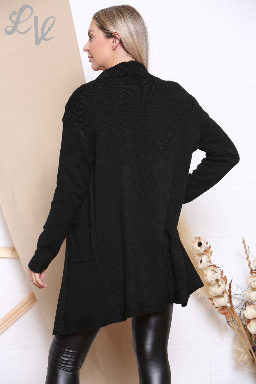 Ladies Plain Cardigan Black Unit Price £8.99