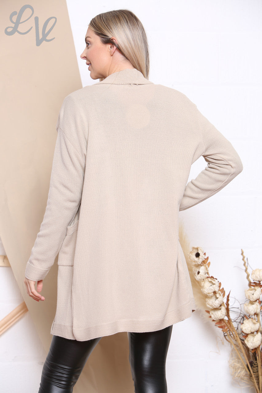 Ladies Plain Cardigan Stone Unit Price £8.99
