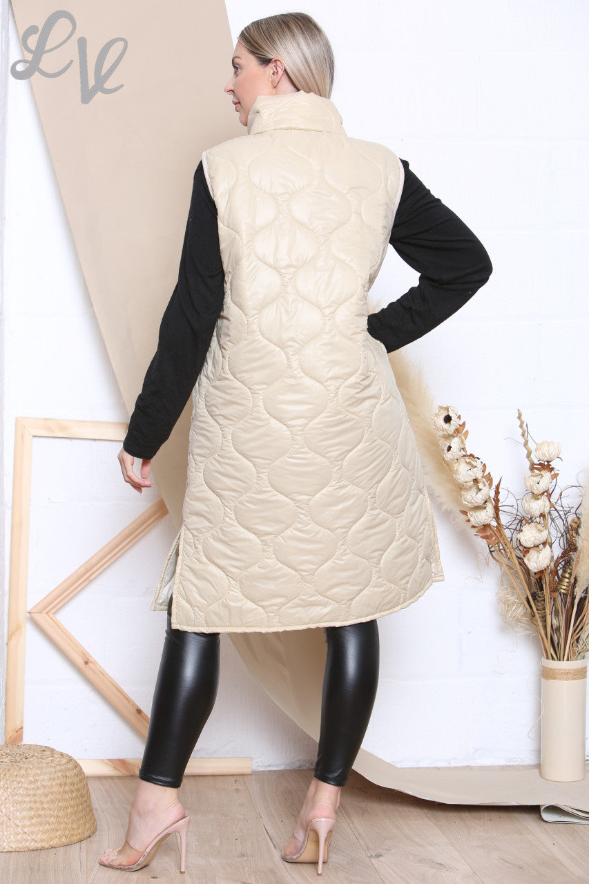 Ladies Love Zipper Padded Gilet Cream Unit Price £16.99