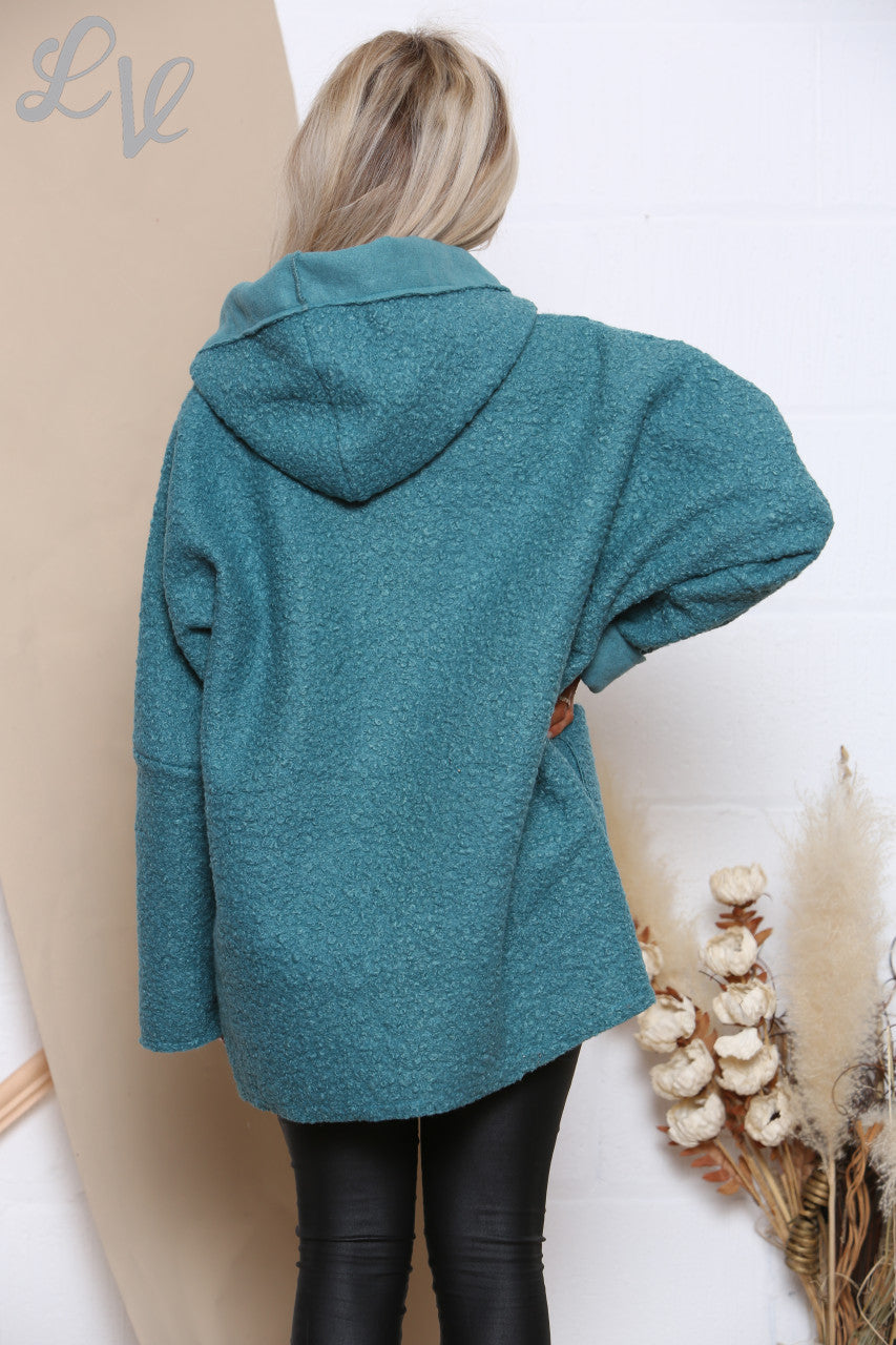 Ladies Teddy Bear Wool Blend Hooded Jacket Coat Tiffany - Unit Price WAS £16.99 NOW £9.99