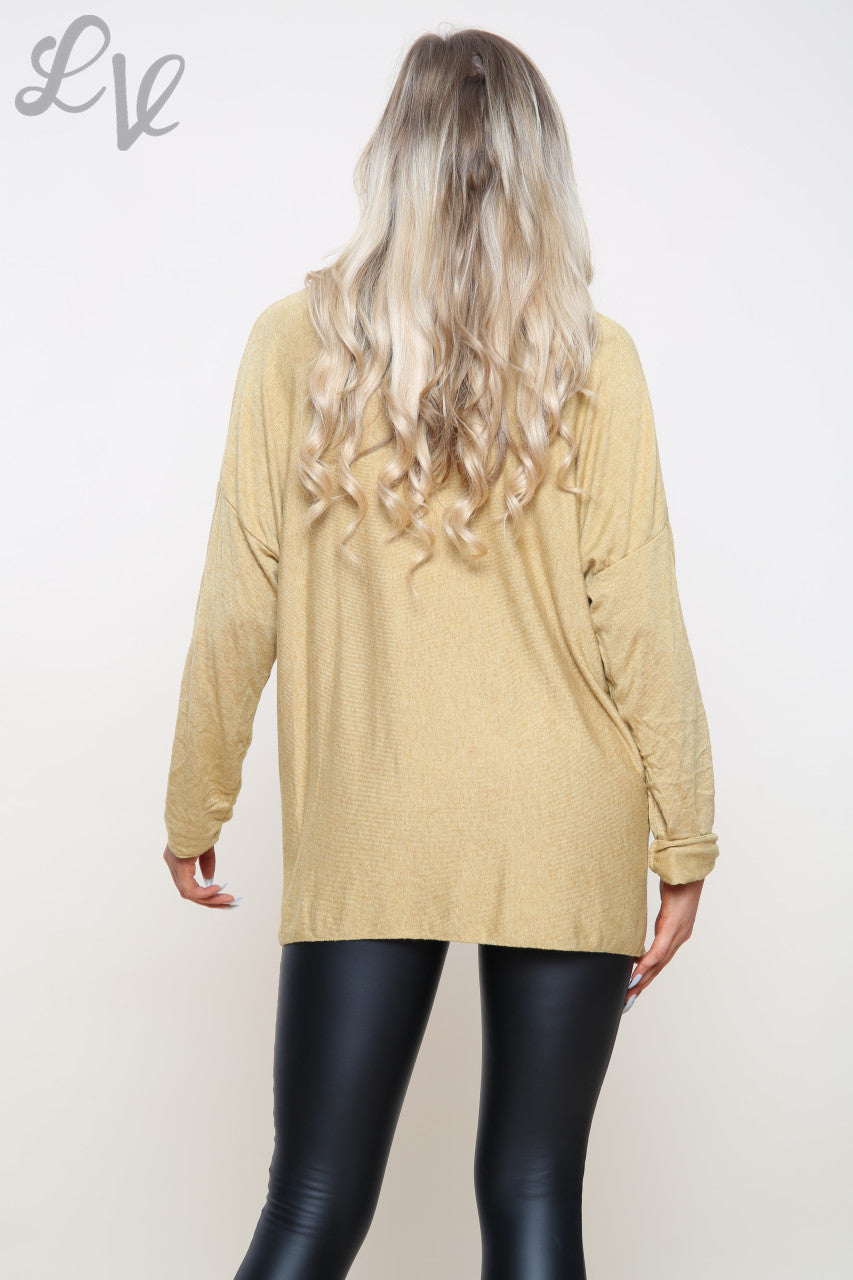 Dames Veren Hart Top Mosterd Stukprijs €9,99