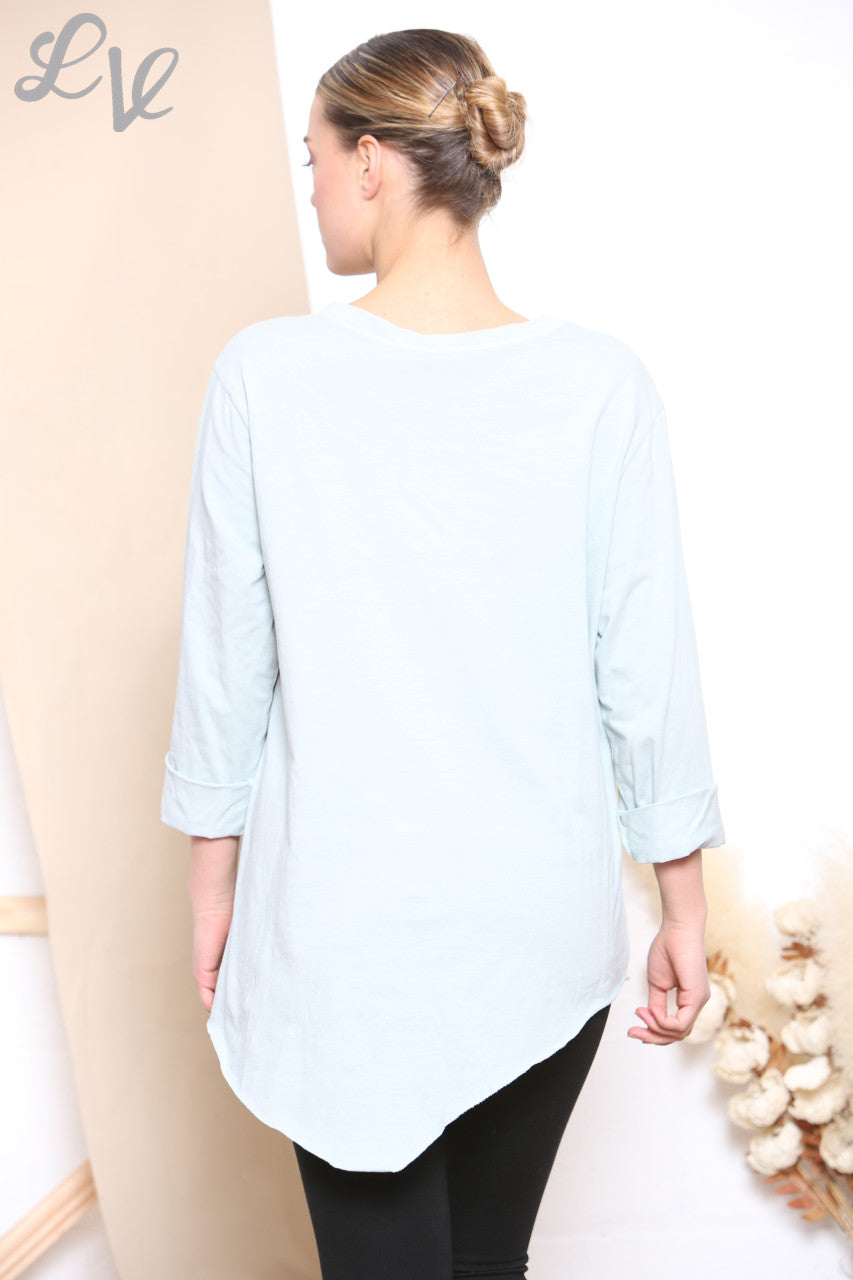 Ladies Knot Side Detail Top Grey