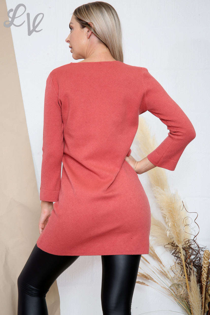Ladies Knitted Dress Tunic Rust Unit Price £17.99