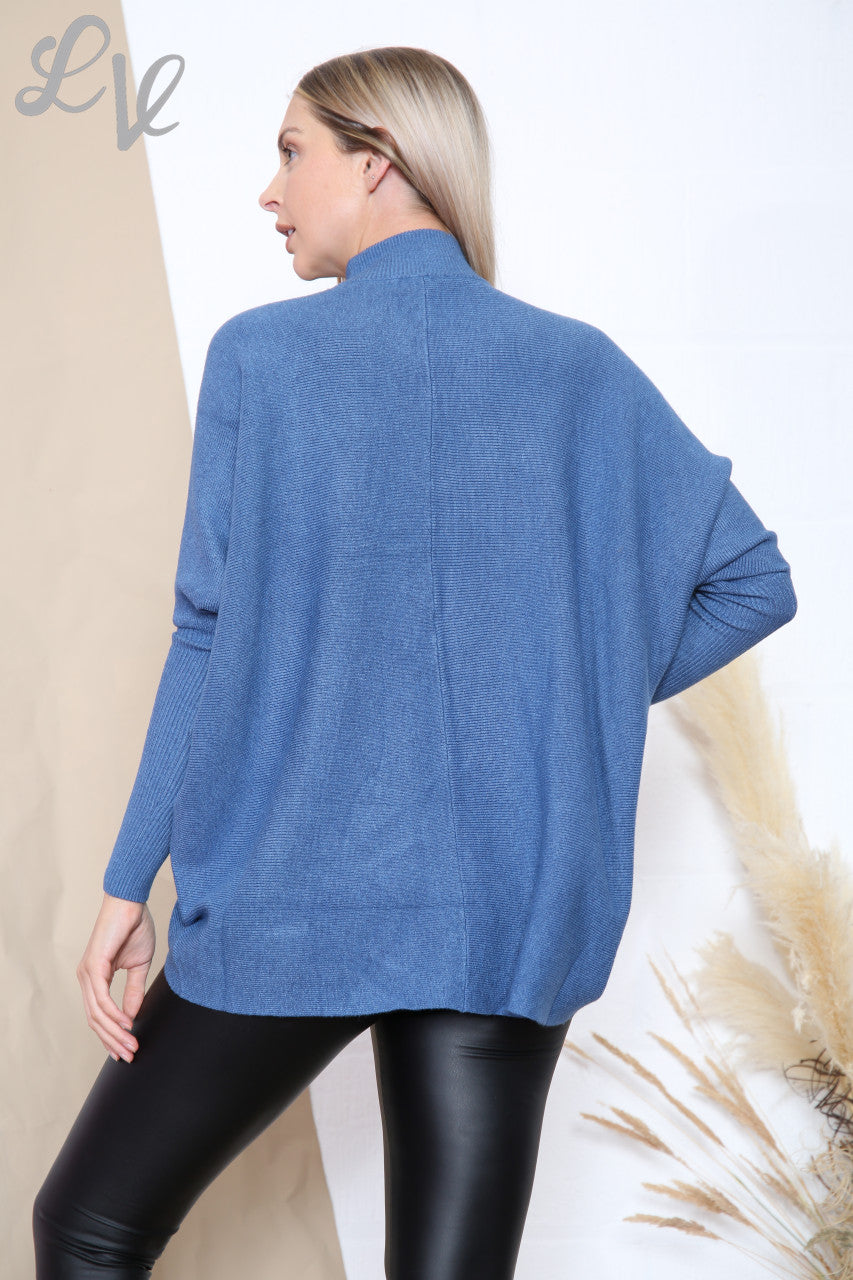 Dames coltrui met ribbels denim eenheidsprijs € 16,99