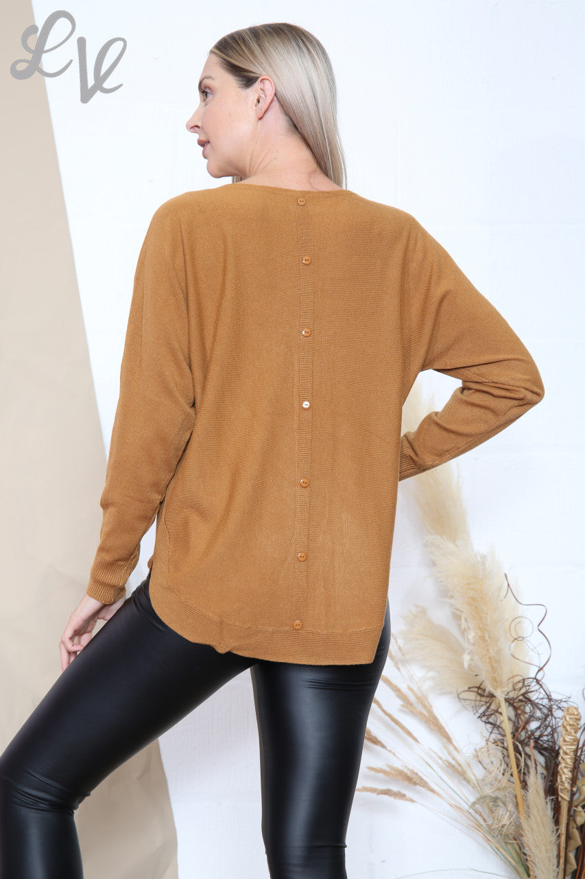 Ladies Sequin Pocket Detail Fine Knit Jumper Top Tan Unit Price £8.99
