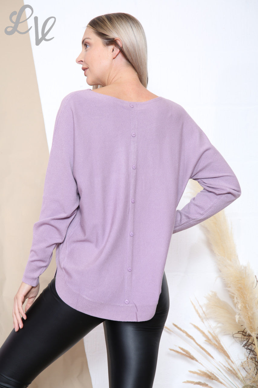 Dames Sequin Trui met Zakdetails Fijngebreid Paars Prijs per stuk € 17,99