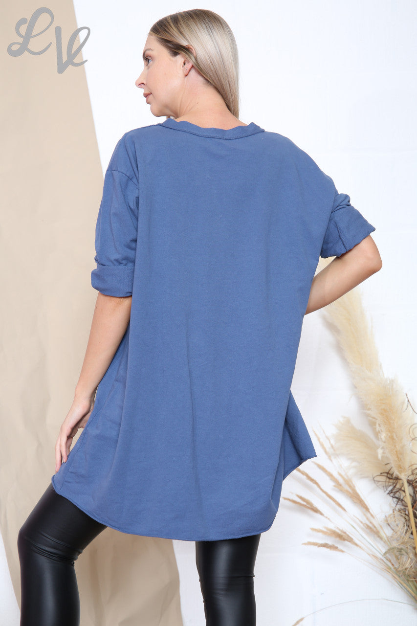 Ladies Sequin Pocket Tunic Top Denim Unit Price £12.99