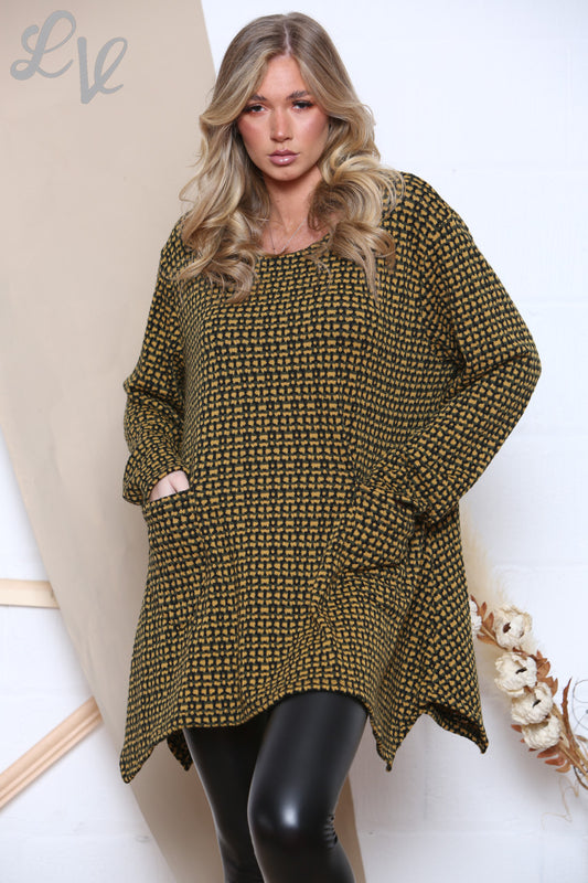 Ladies Pattern Knitted Jumper Mustard Unit Price £6.99