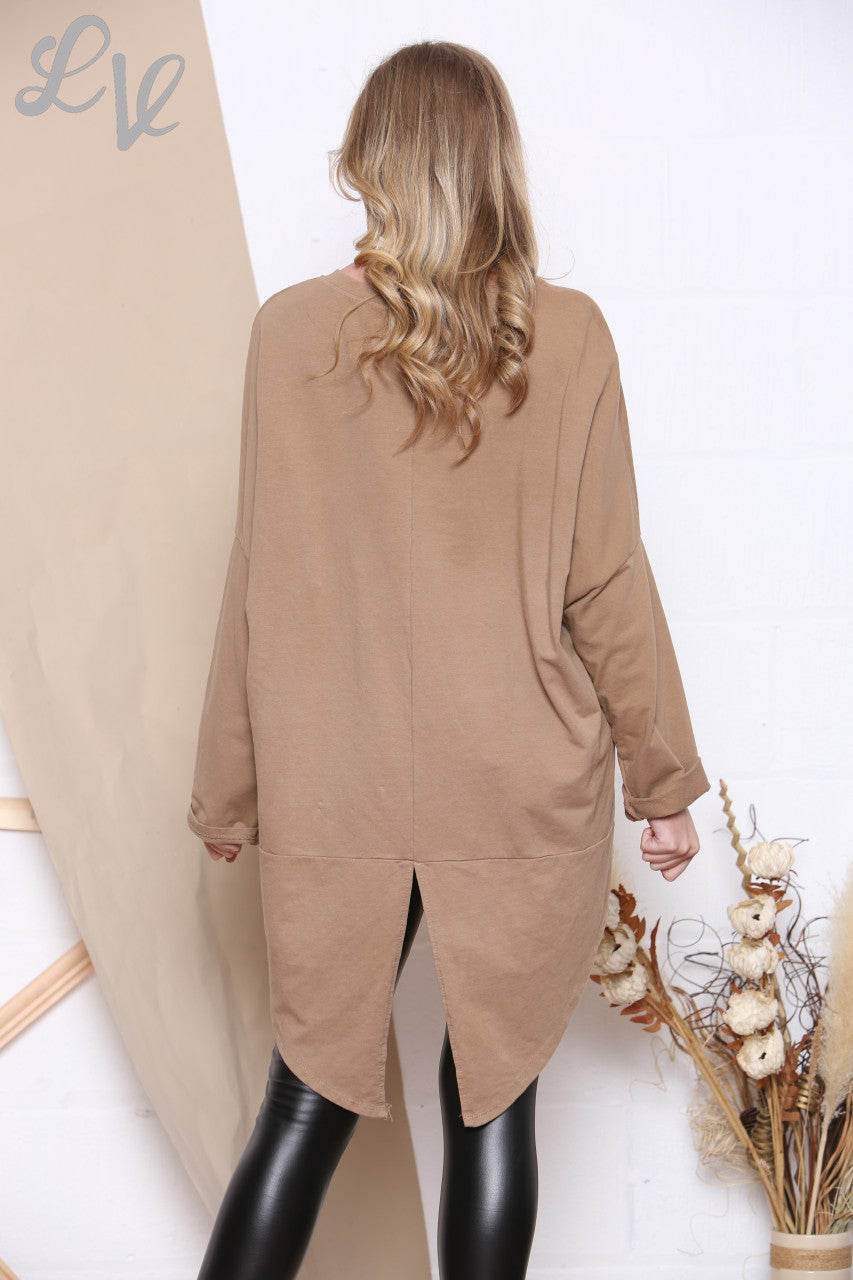Dames New York Graphic Tuniektop Tan Prijs per eenheid €8,99