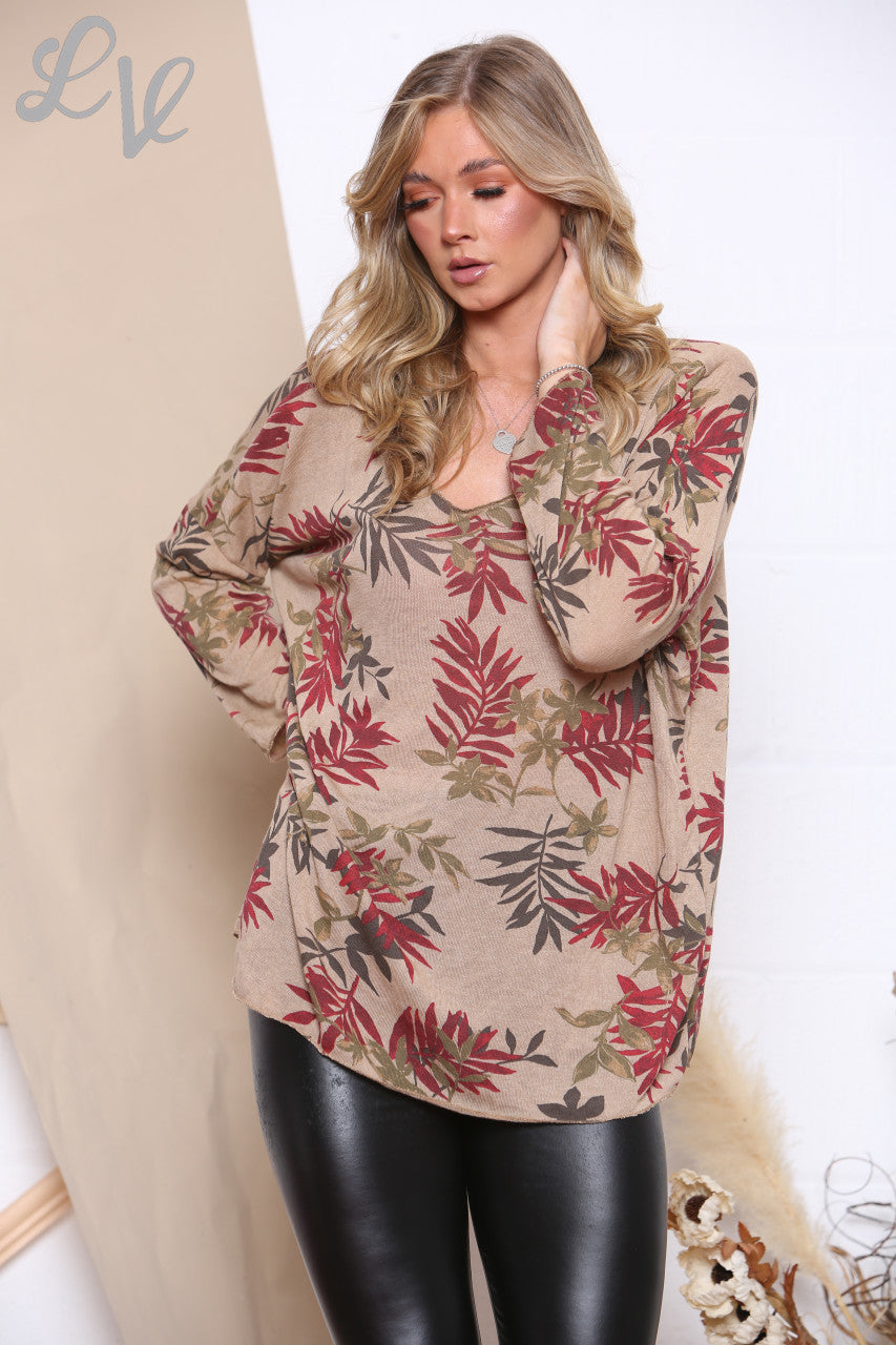 Damesbladprint top Steen Prijs per eenheid £6,99