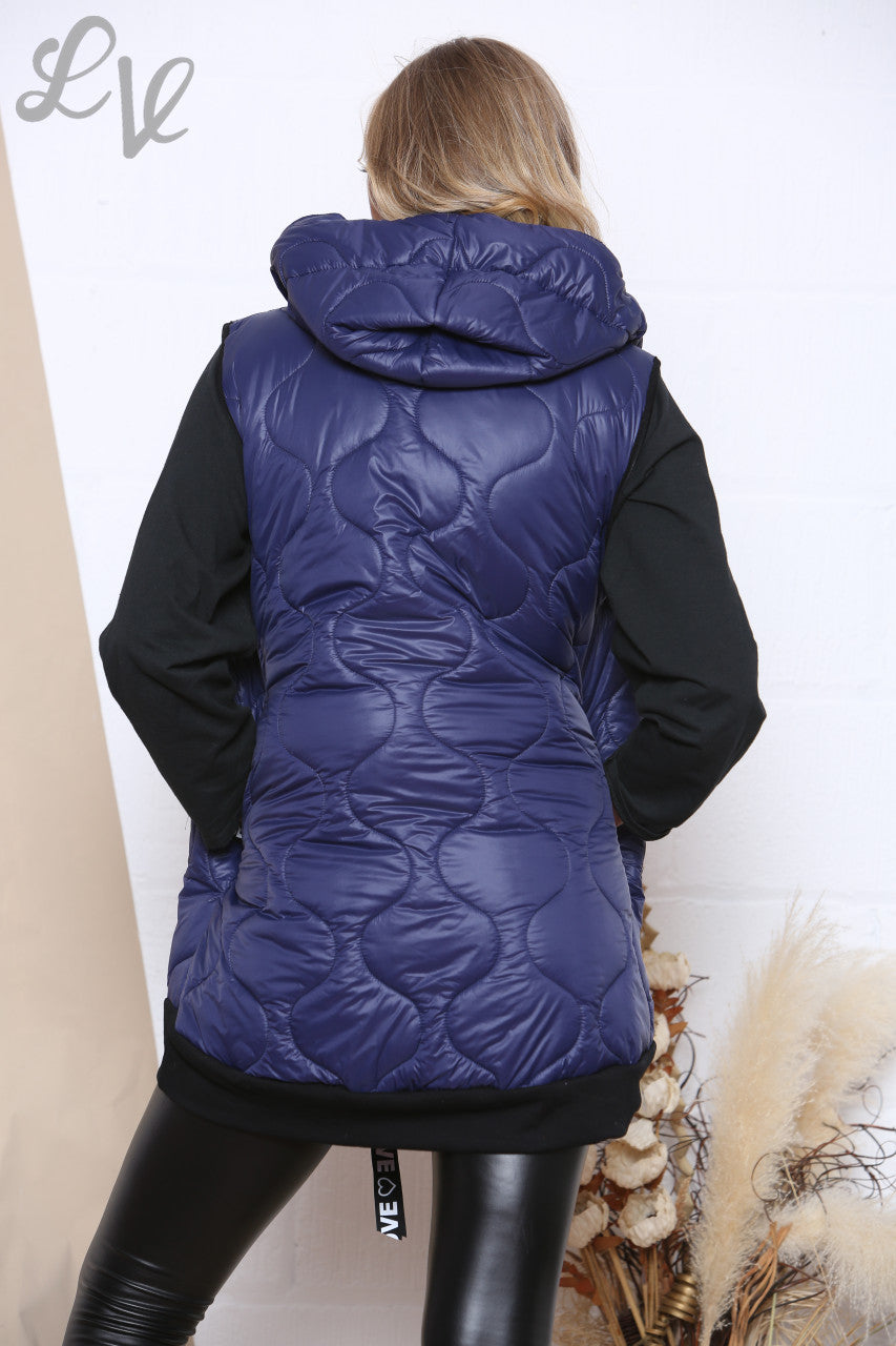 Dames Life Is Beautiful Tapes Gewatteerde Capuchon Blauw Wit Stukprijs €16,99