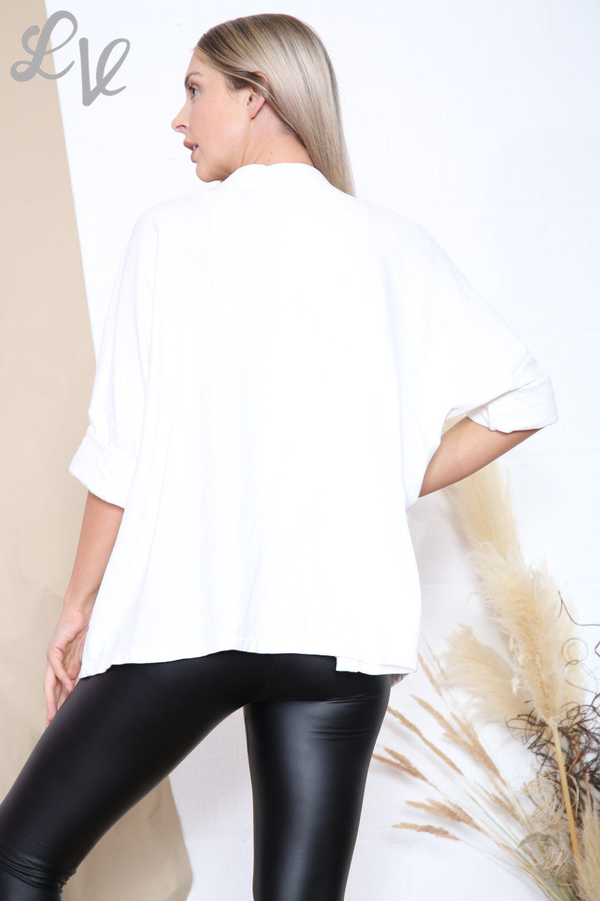 Ladies Sequin Flower Detail Cardigan White Unit Price £12.99