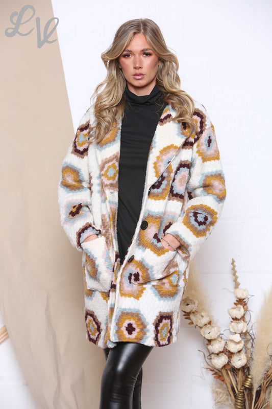 Dames Jas met Bloemenprint, Wit, Eerst £24,99 NU £9,99