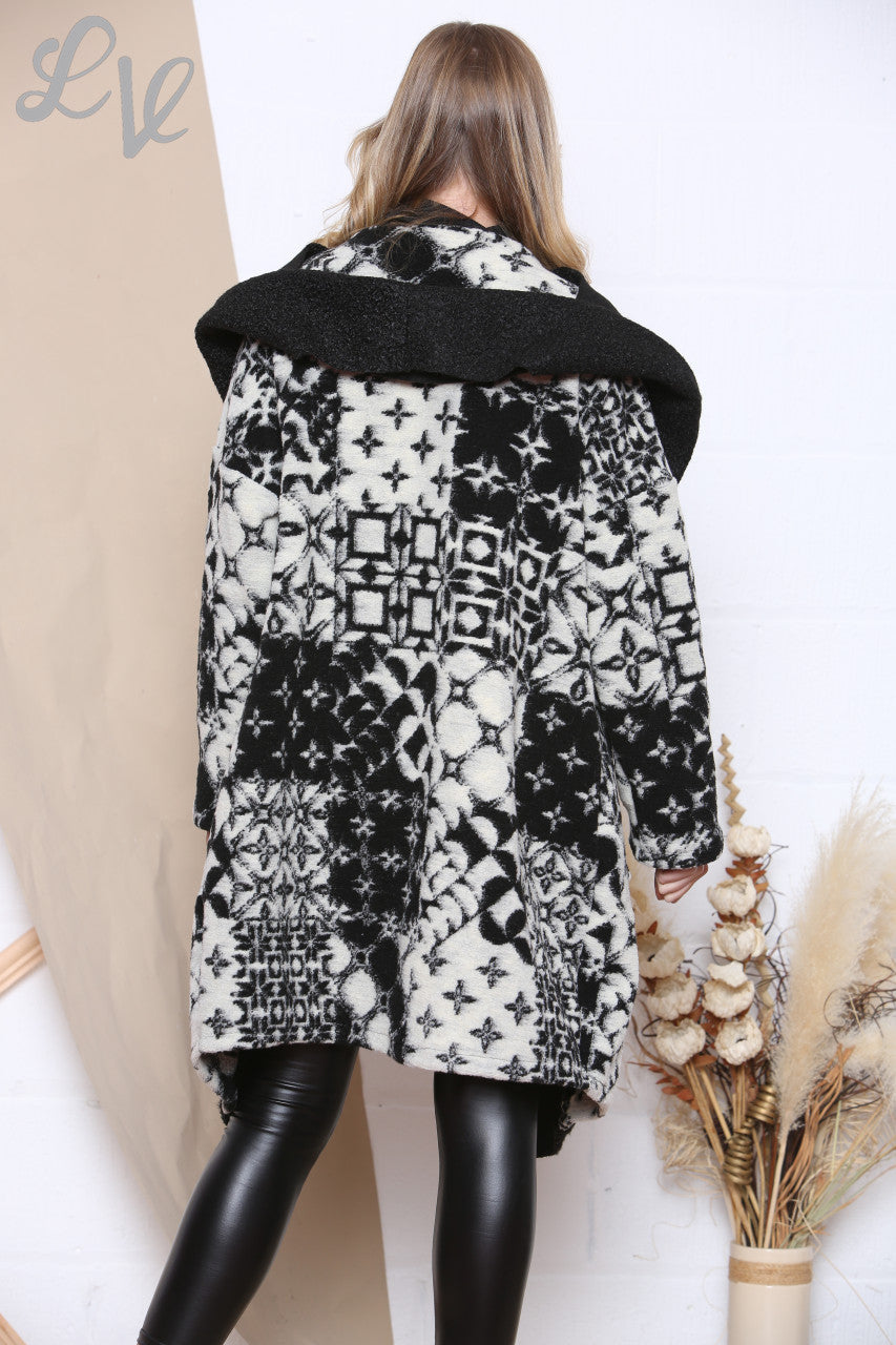 Ladies Patchwork Print Jacket Black Unit Price £19.99