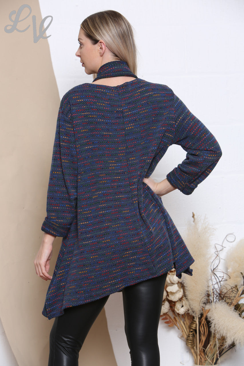 Dames Gebreide Tuniek Trui Top Met Sjaal Jeans In Meerdere Kleuren