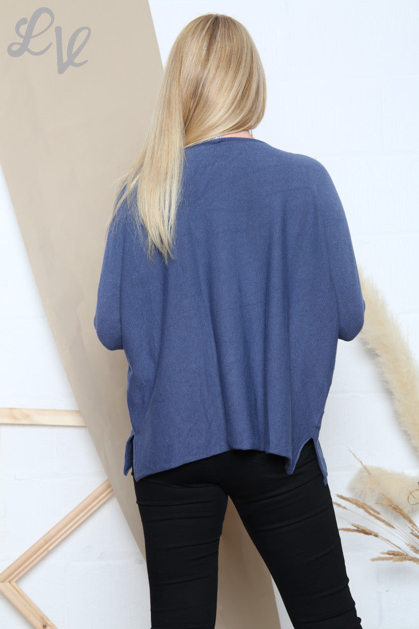 Ladies Sequin Skull Fine Knit Top Denim Unit Price WAS £16.99 NOW £8.99