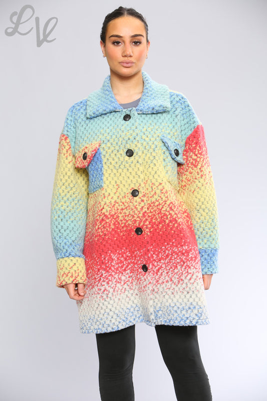 Dames Shacketjas Wolmix Regenboog Blauw Prijs WAS € 16,99 NU € 9,99
