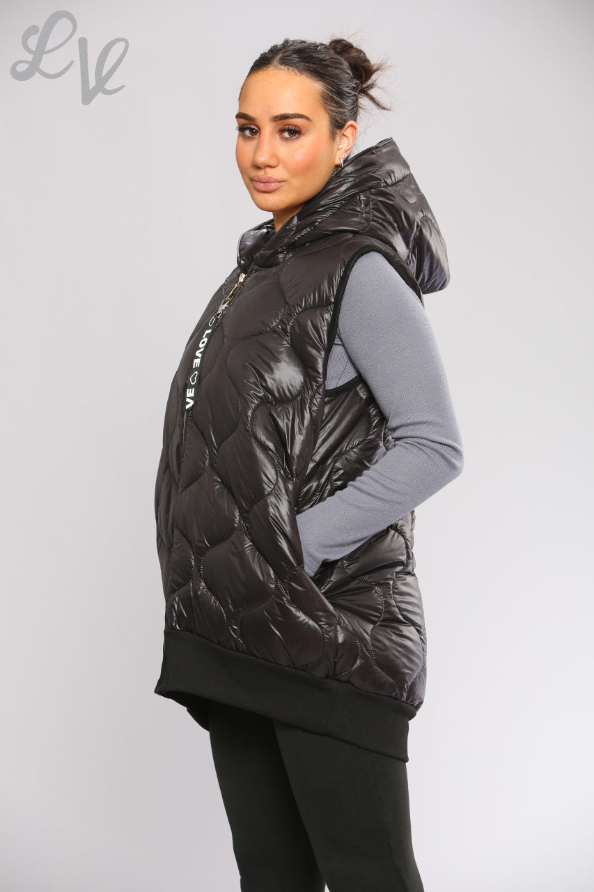 Dames Life Is Beautiful Tapes Gevoerde Gilet Zwart Stukprijs WAS €16,99 NU €10,99