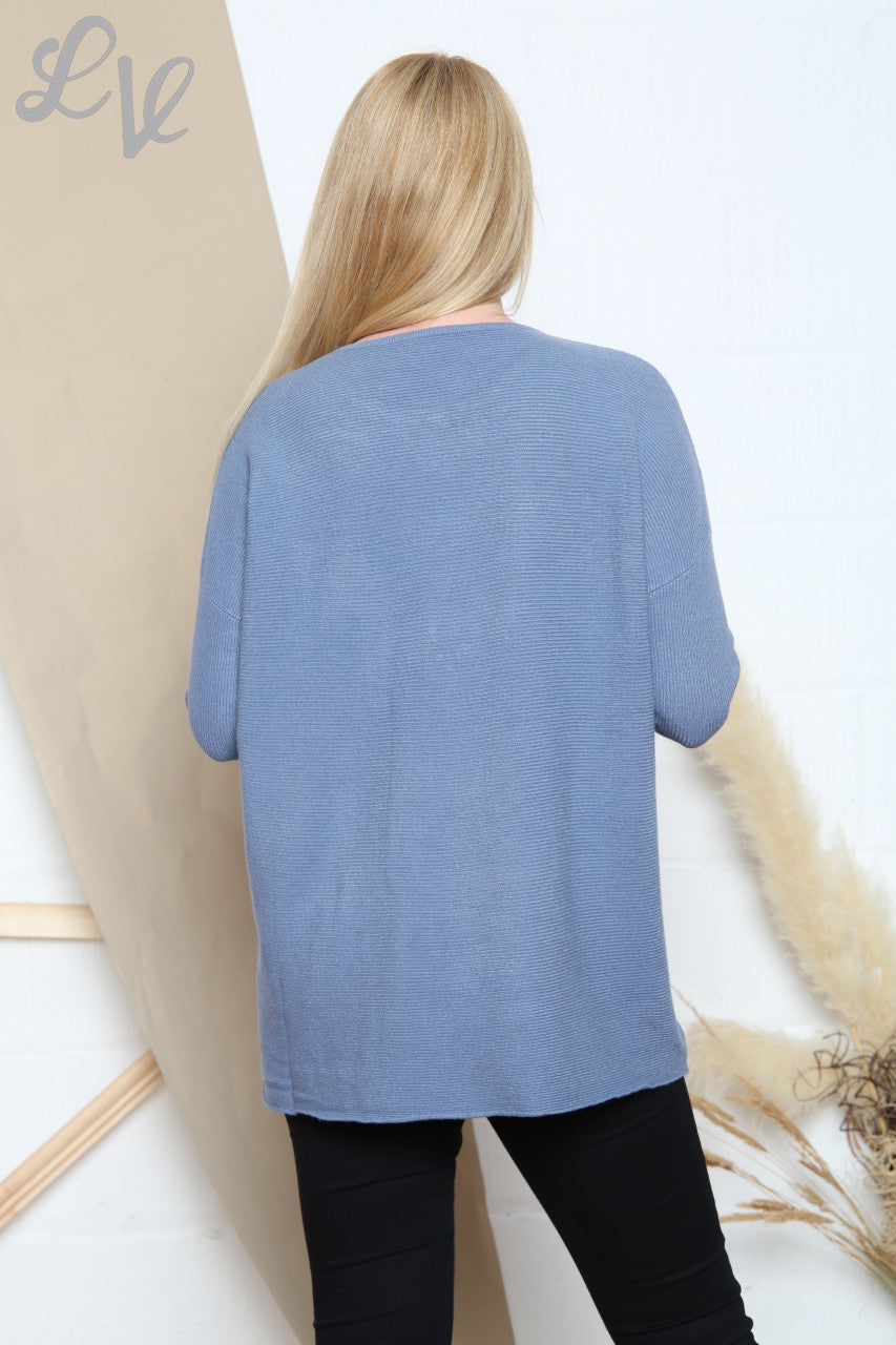 Dames Sequin Stars Fijntricot Trui Denim Stukprijs € 16,99
