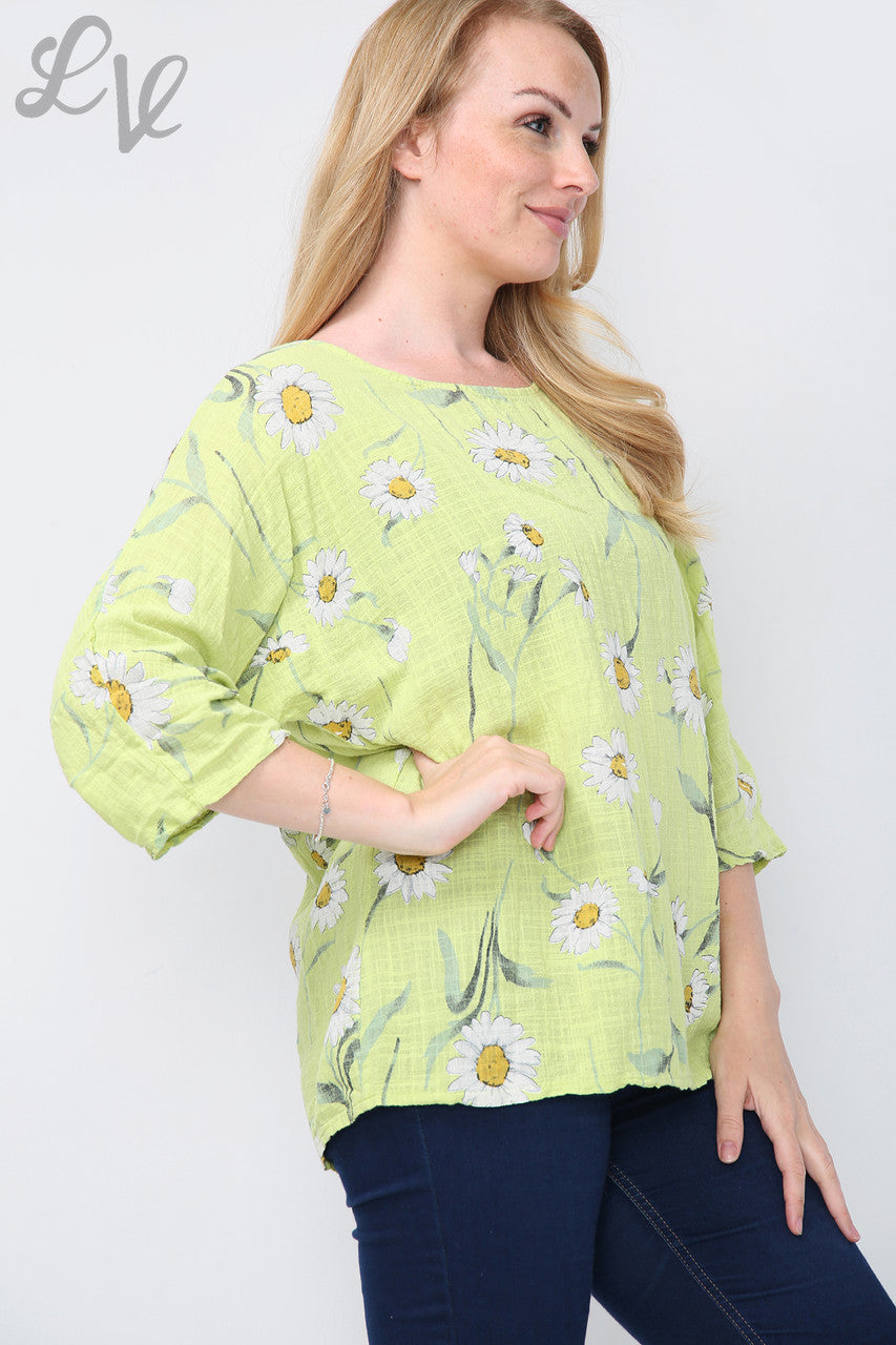TOP MET MADELIEFJESPRINT LIME