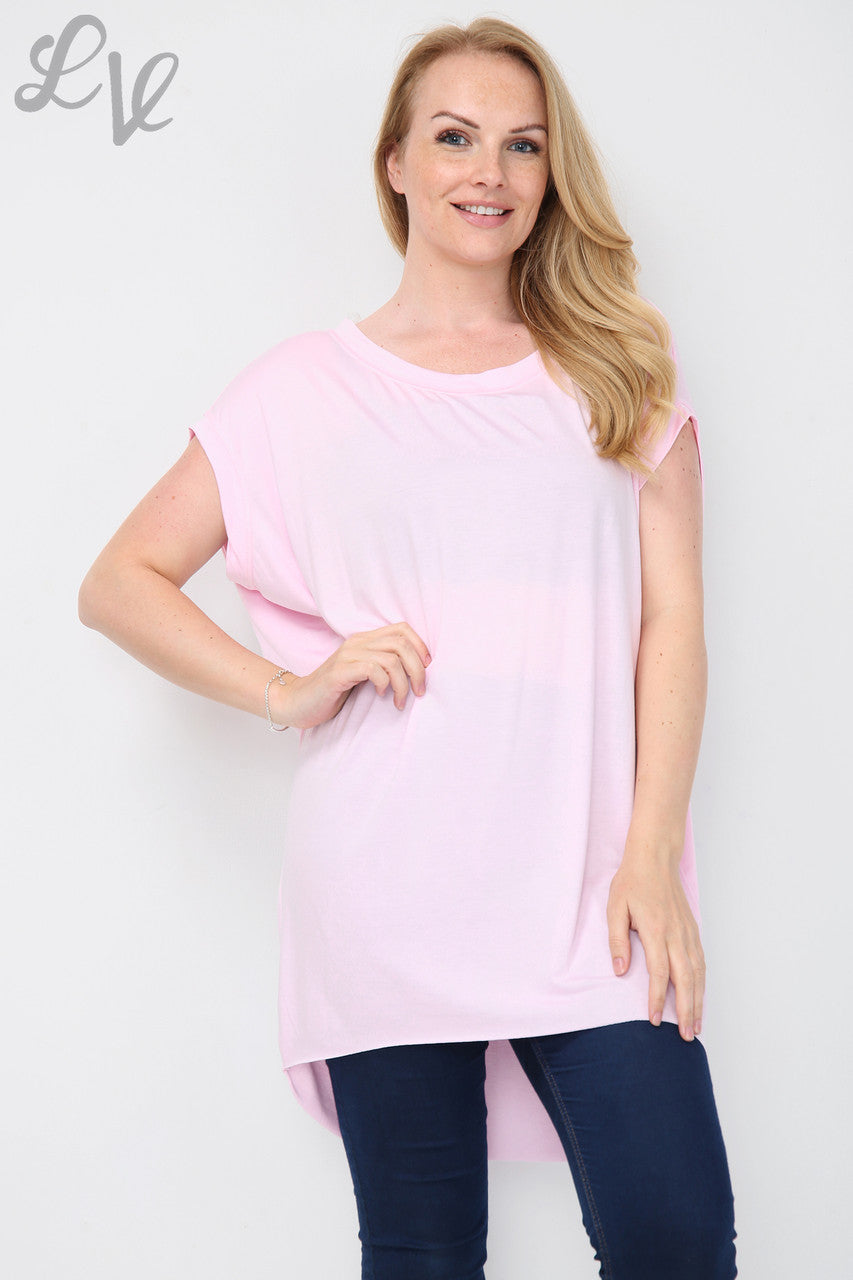 Dames Effen Tuniek Top Oudroze Prijs per stuk € 5,99