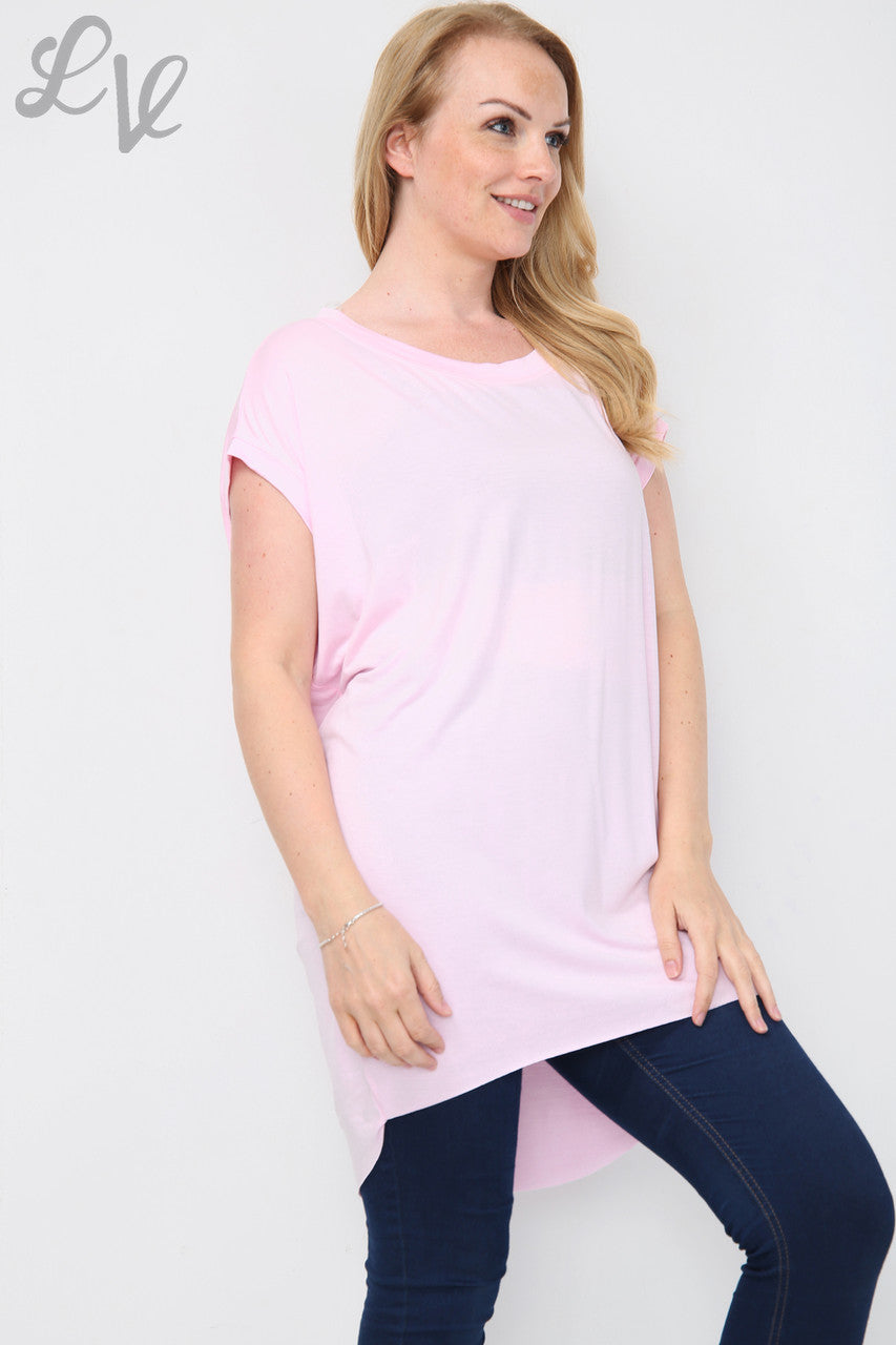Dames Effen Tuniek Top Oudroze Prijs per stuk € 5,99