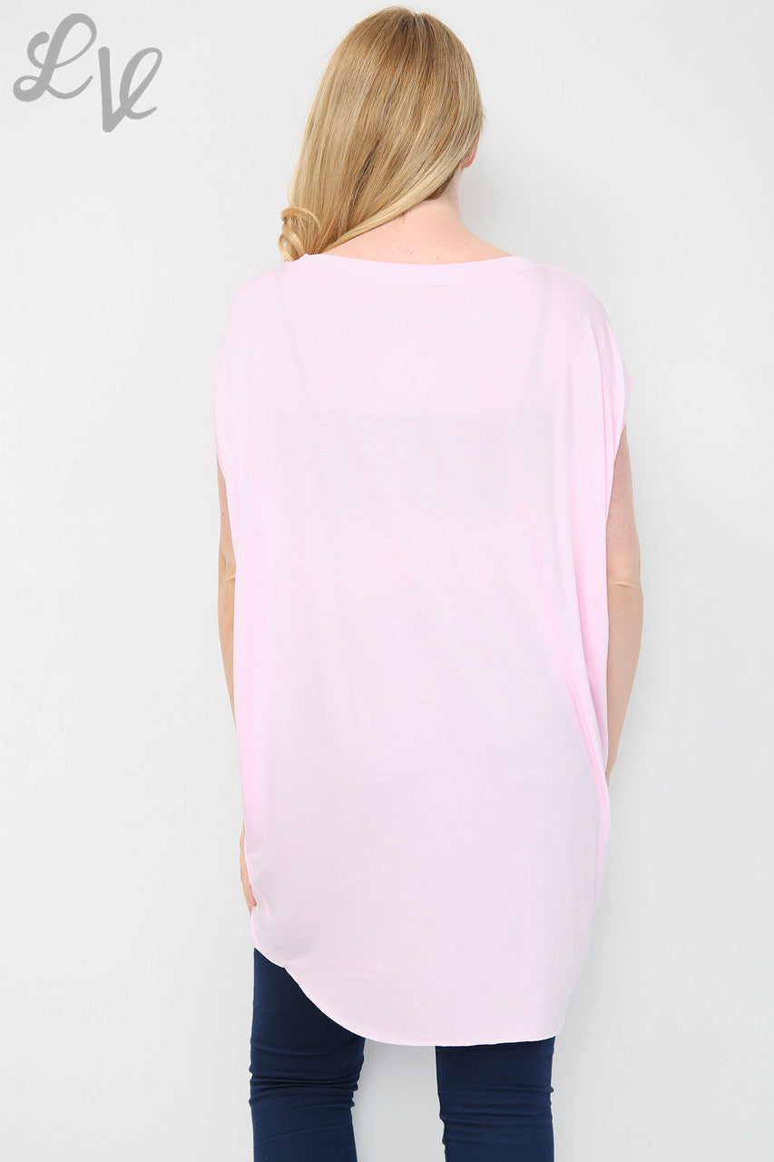 Dames Effen Tuniek Top Oudroze Prijs per stuk € 5,99
