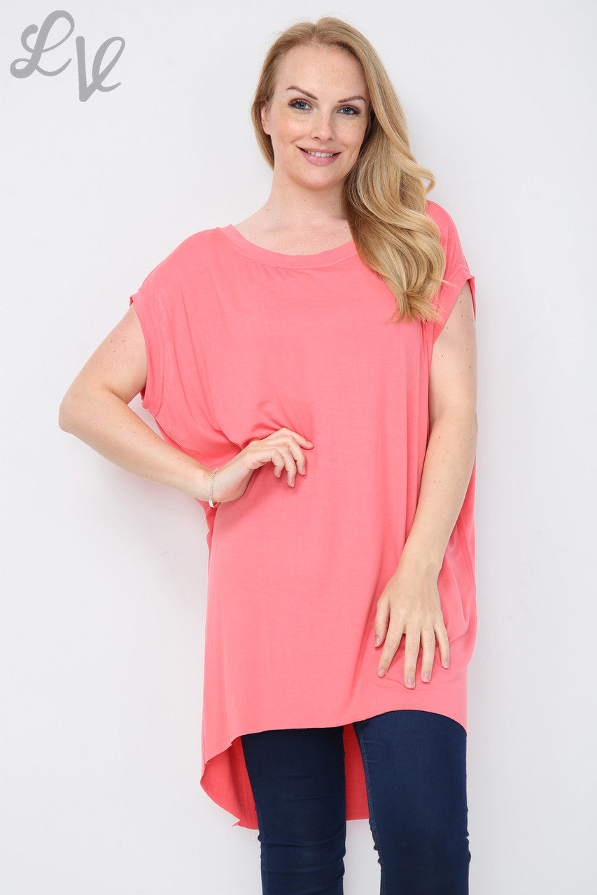Dames Effen Tuniektop Koraal Stukprijs €5,99