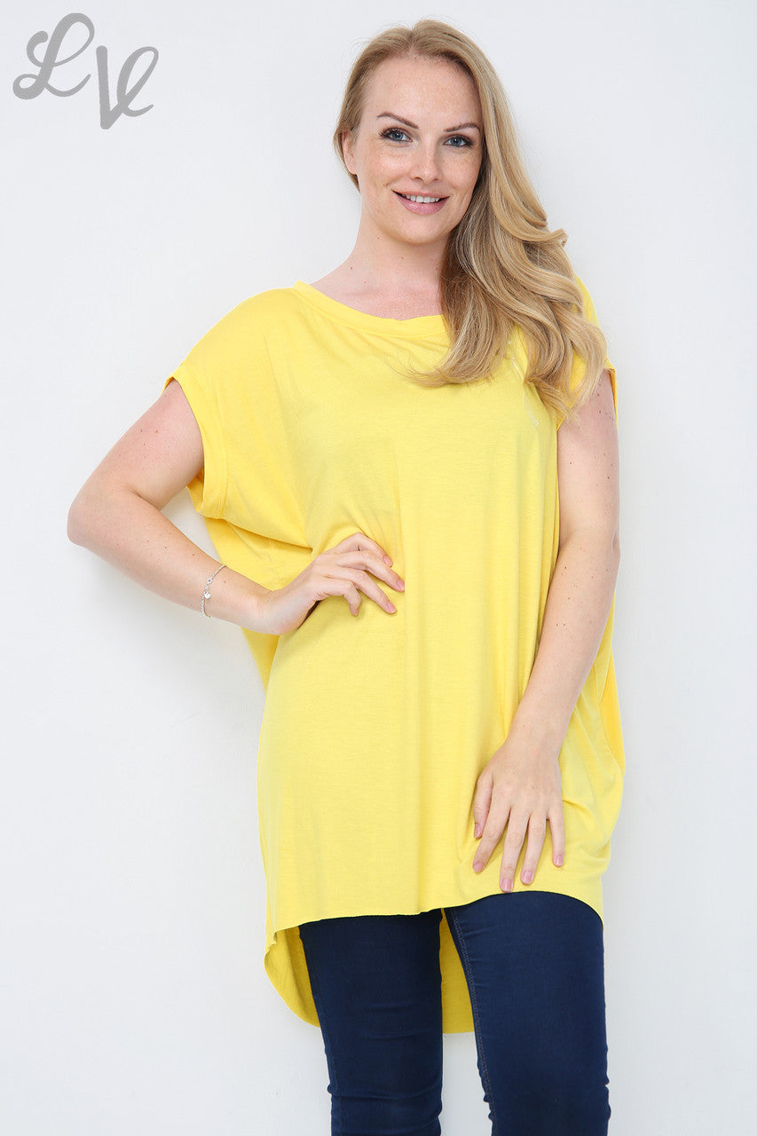 Ladies Plain Tunic Top Yellow Unit Price £5.99