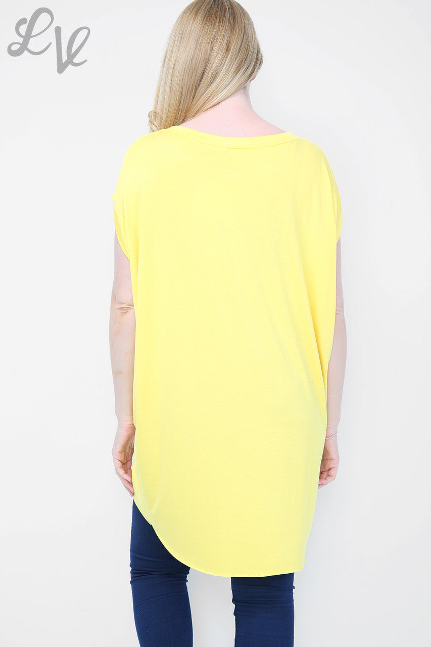 Ladies Plain Tunic Top Yellow Unit Price £5.99