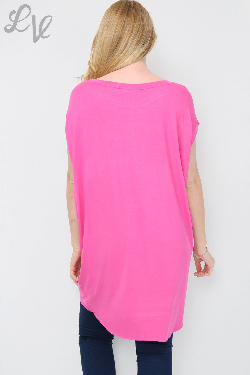 Dames Effen Tuniektop Cerise Stukprijs €5,99