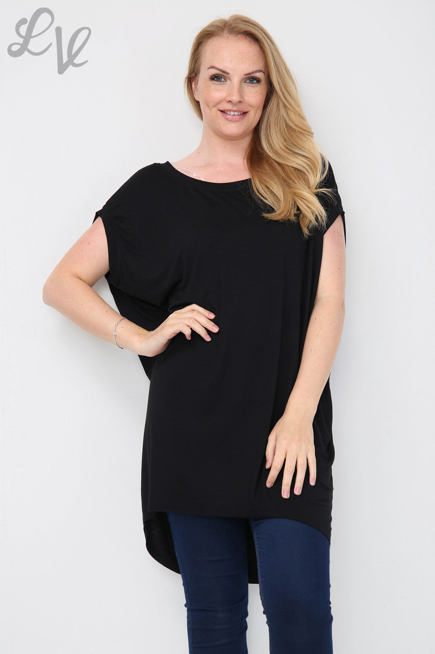 Dames Effen Tuniek Top Zwart Stukprijs €5,99