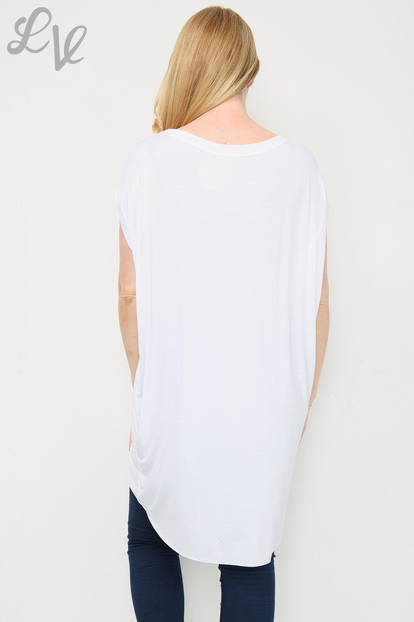 Dames Effen Tuniek Top Wit Prijs per stuk £5.99