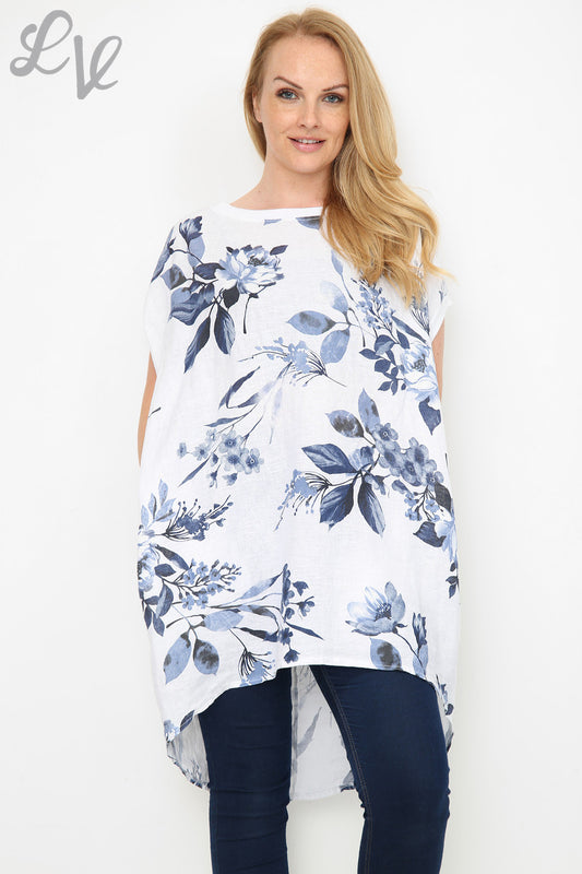 Dames Tuniekjurk met bloemen- en bladprint Wit Stukprijs € 12,99