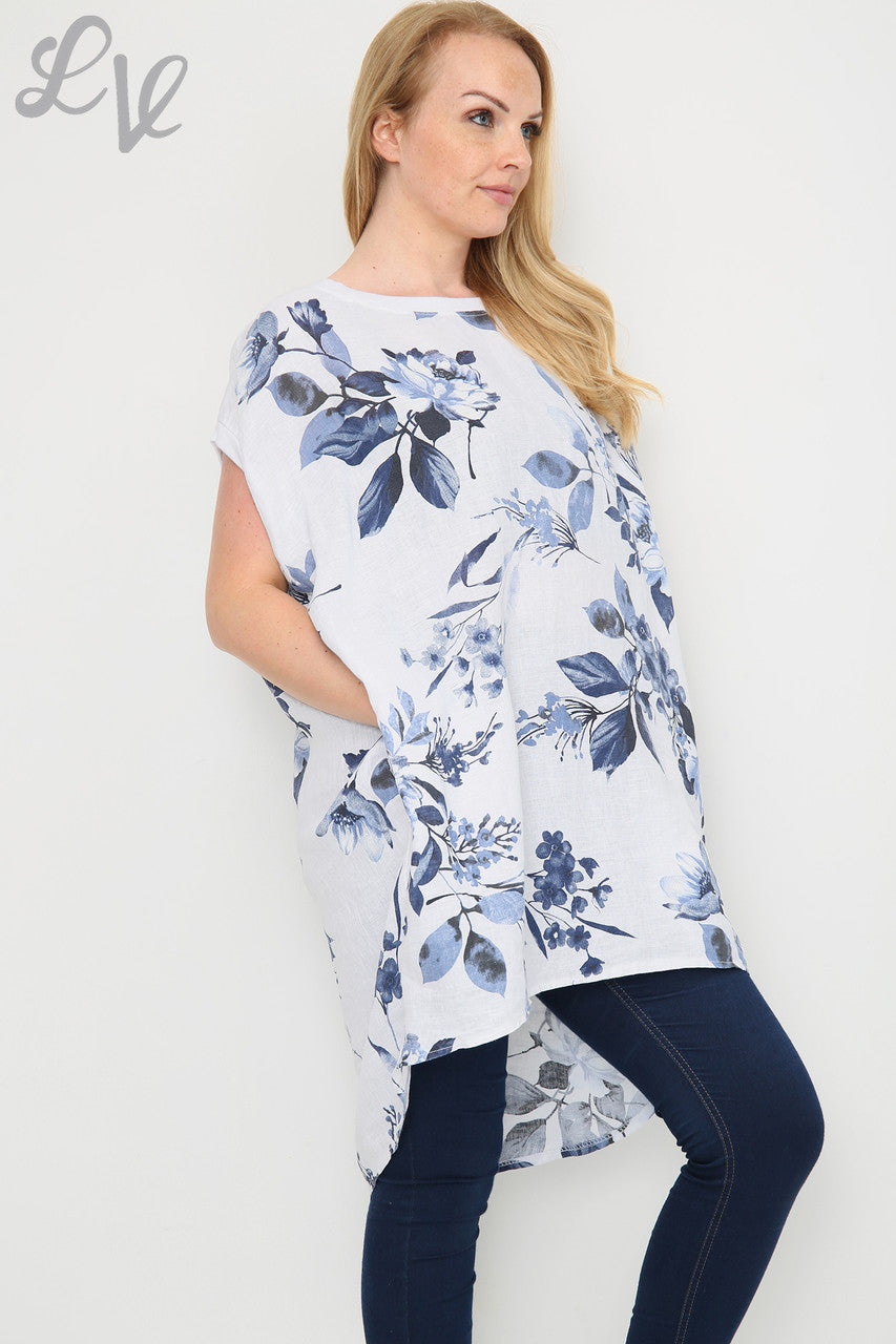 Dames Tuniekjurk met bloemen- en bladprint Wit Stukprijs € 12,99