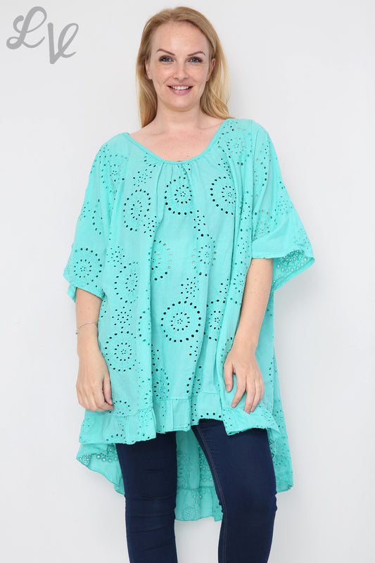 Dames Cut Print Floaty Tuniek Top/Jurk Tiffany Prijs per eenheid € 14,99