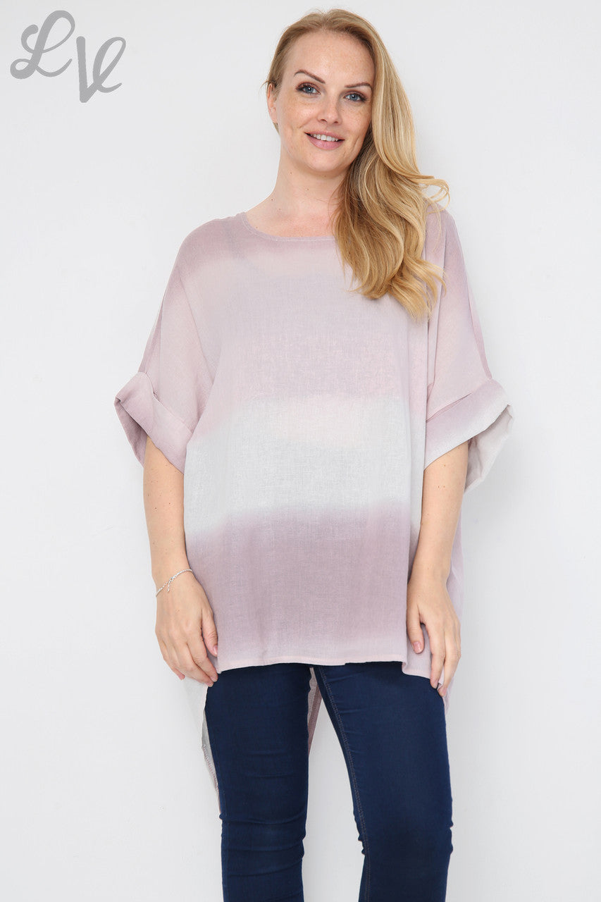 Dames Ombre Tuniek/Jurk met Split Achterkant, Dusty Roze, Prijs per stuk £14,99