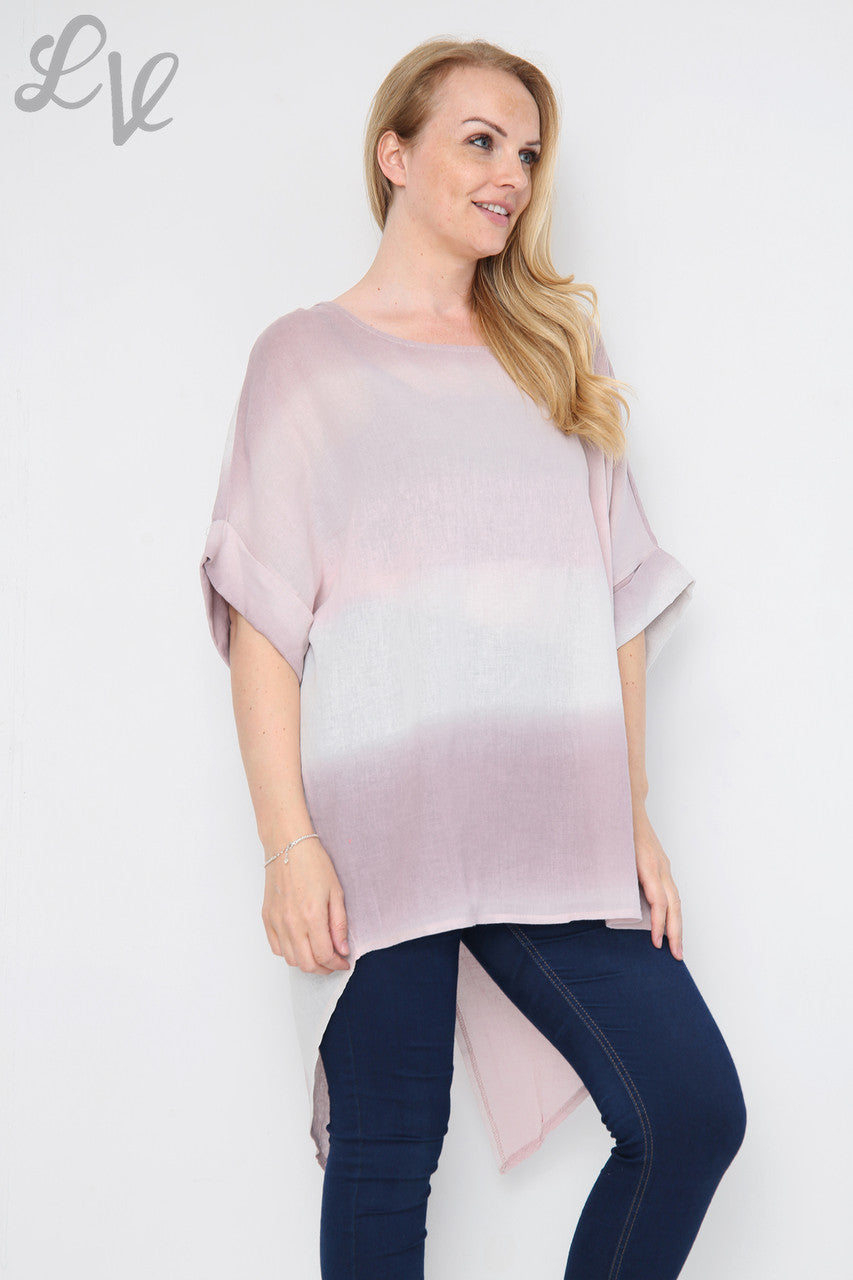 Dames Ombre Tuniek/Jurk met Split Achterkant, Dusty Roze, Prijs per stuk £14,99