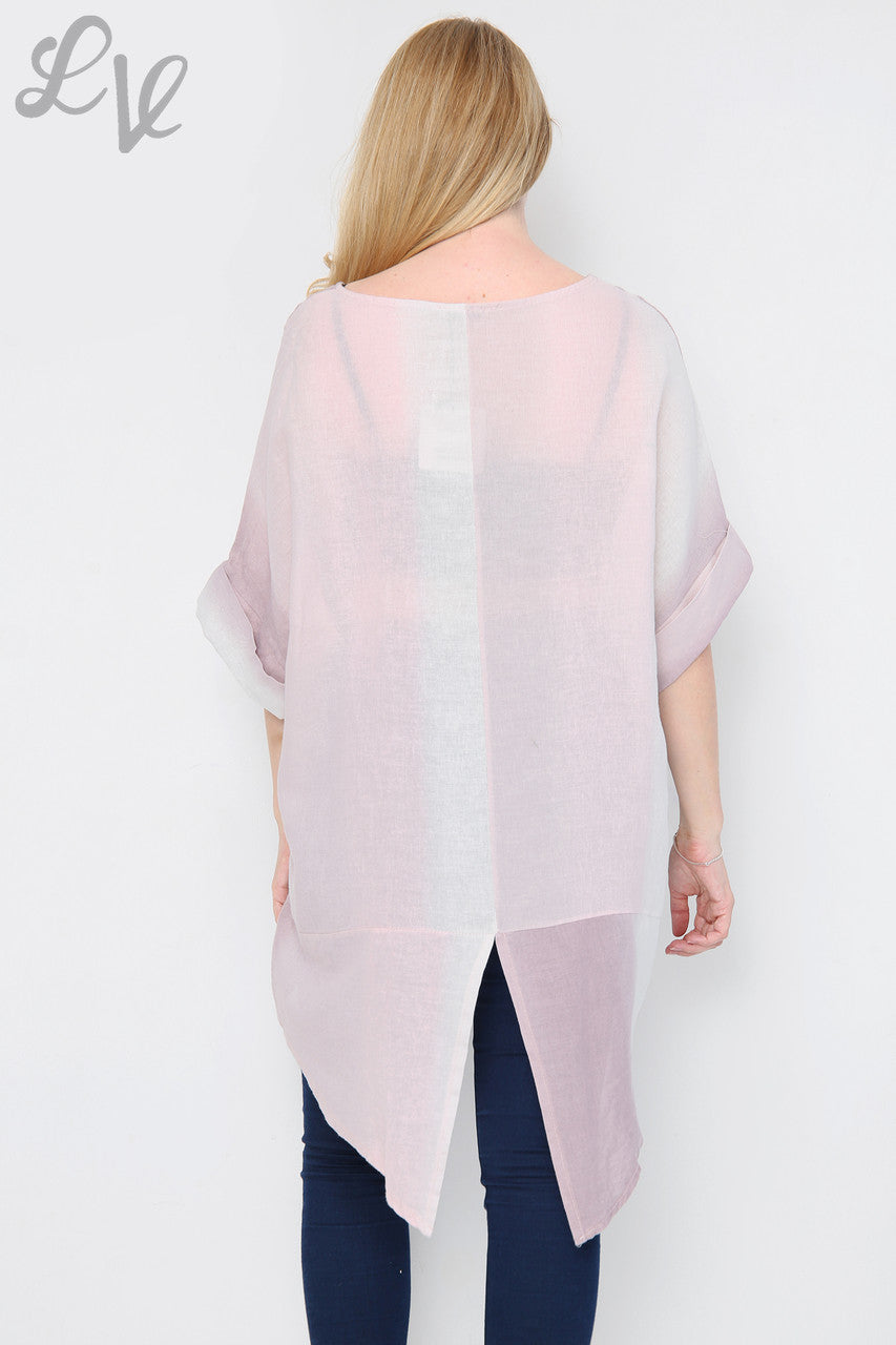Dames Ombre Tuniek/Jurk met Split Achterkant, Dusty Roze, Prijs per stuk £14,99