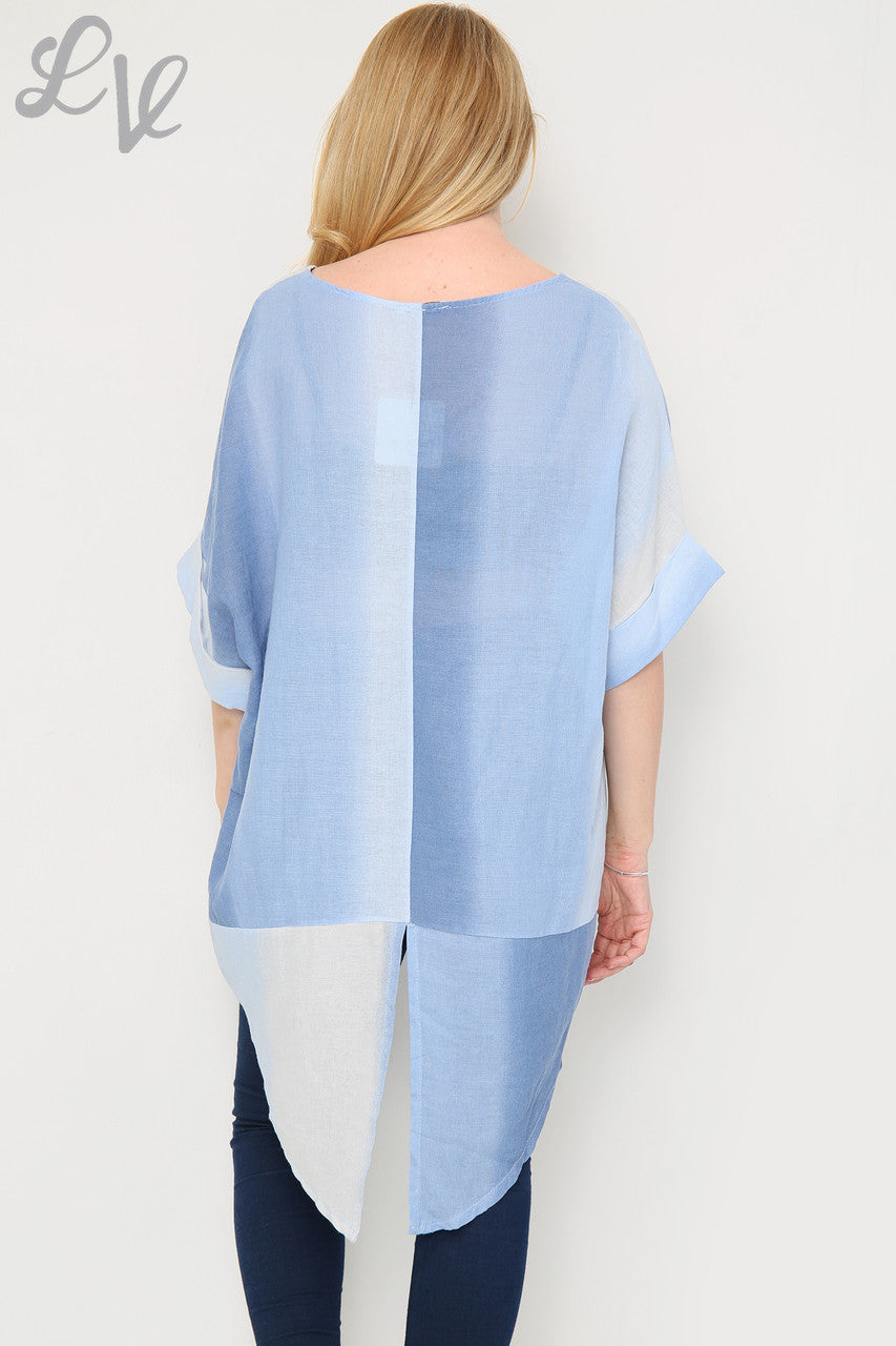 Dames Ombre Tuniek Top/Jurk met Split aan Achterkant Denim Stukprijs € 14,99