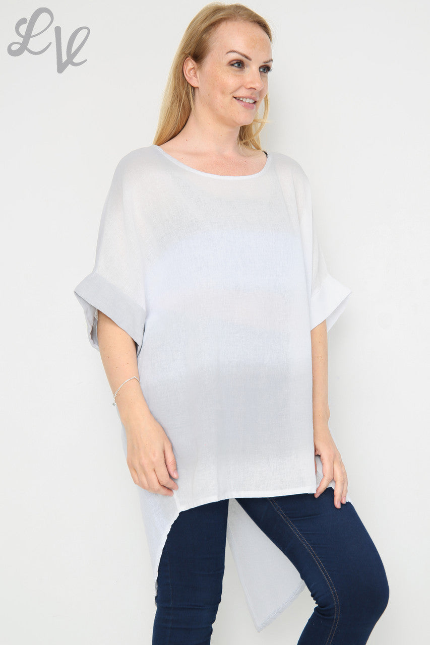 Ladies Ombre Slit Back Hem Tunic Top/Dress White Unit Price £14.99