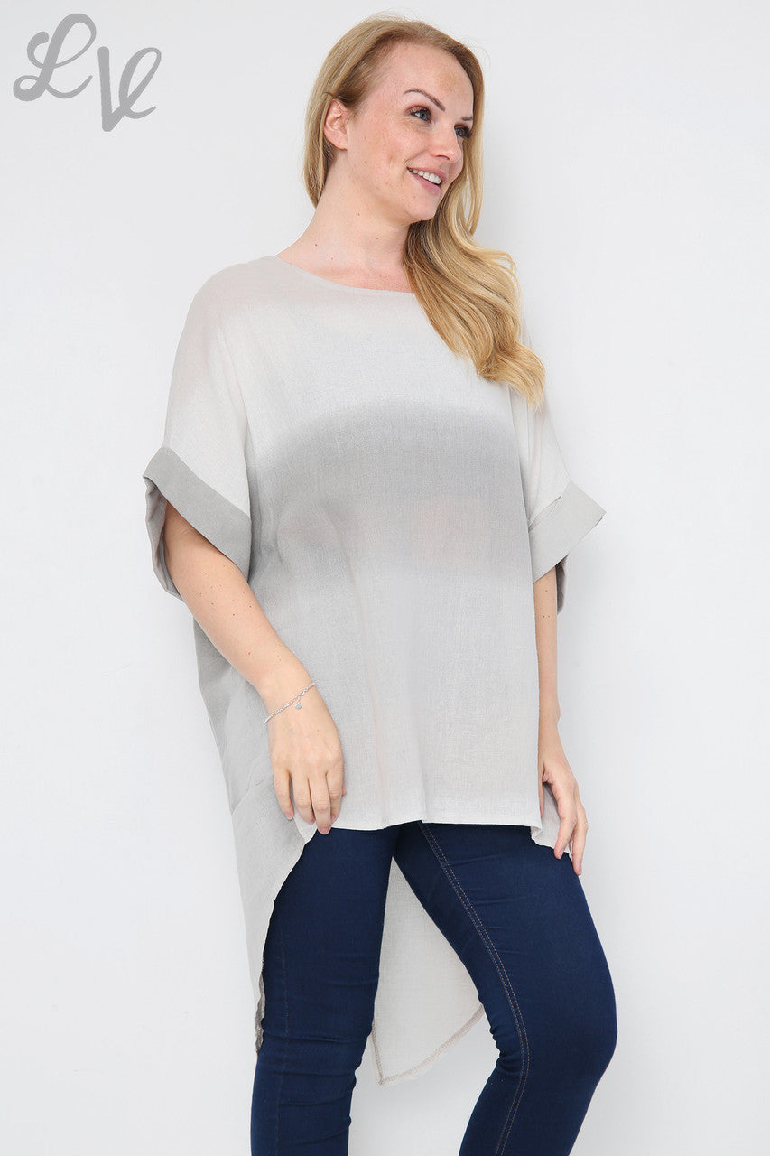 Ladies Ombre Slit Back Hem Tunic Top/Dress Stone Unit Price £14.99